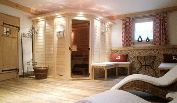 Wellness area with sauna in the accommodation